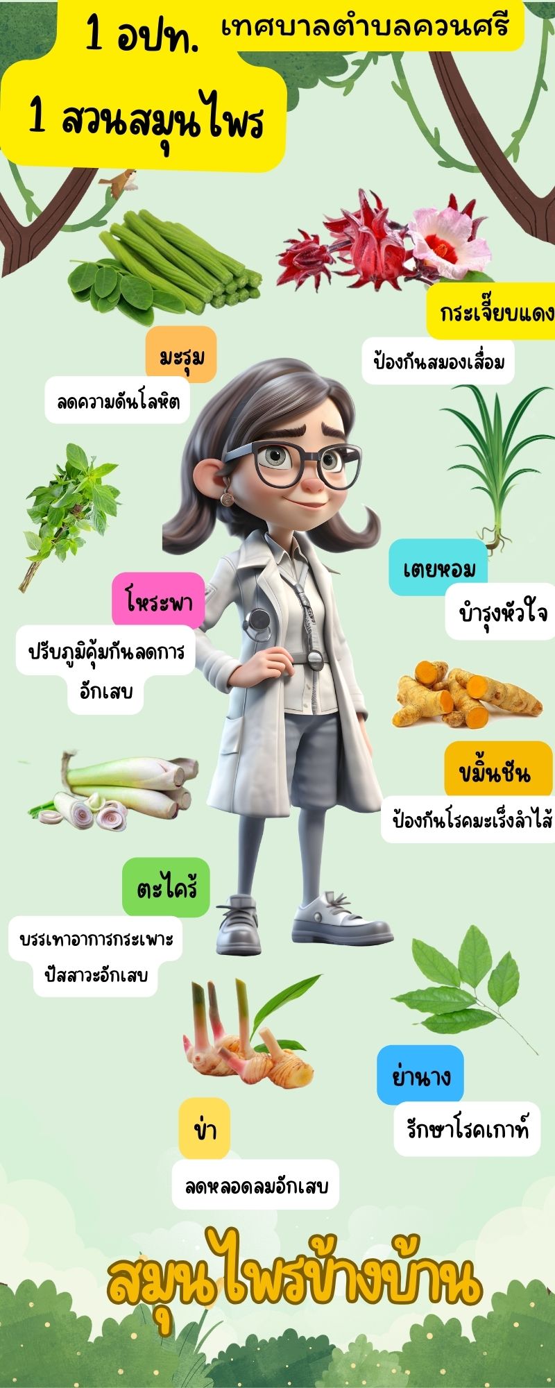 #งานประชาสัมพันธ์เทศบาลตำบลควนศรี
สร้างการรับรู้ให้แก่ประชาชน โครงการ 1 อปท. 1 สวนสมุนไพรเฉลิมพระเกียรติฯ สมุนไพรข้างบ้านสรรพคุณมากมาย